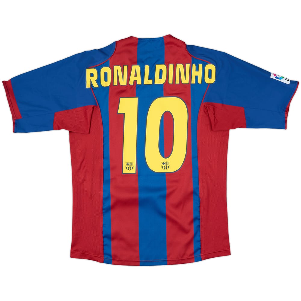 2004-05 Barcelona Home Shirt Ronaldinho #10 - 8/10 - (M)