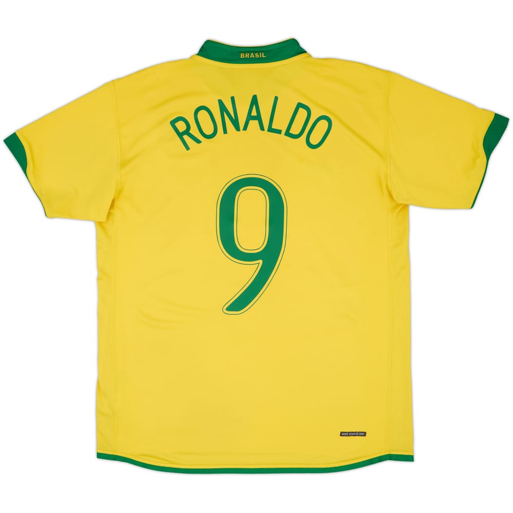 2006-08 Brazil Home Shirt Ronaldo #9 - 7/10 - (M)