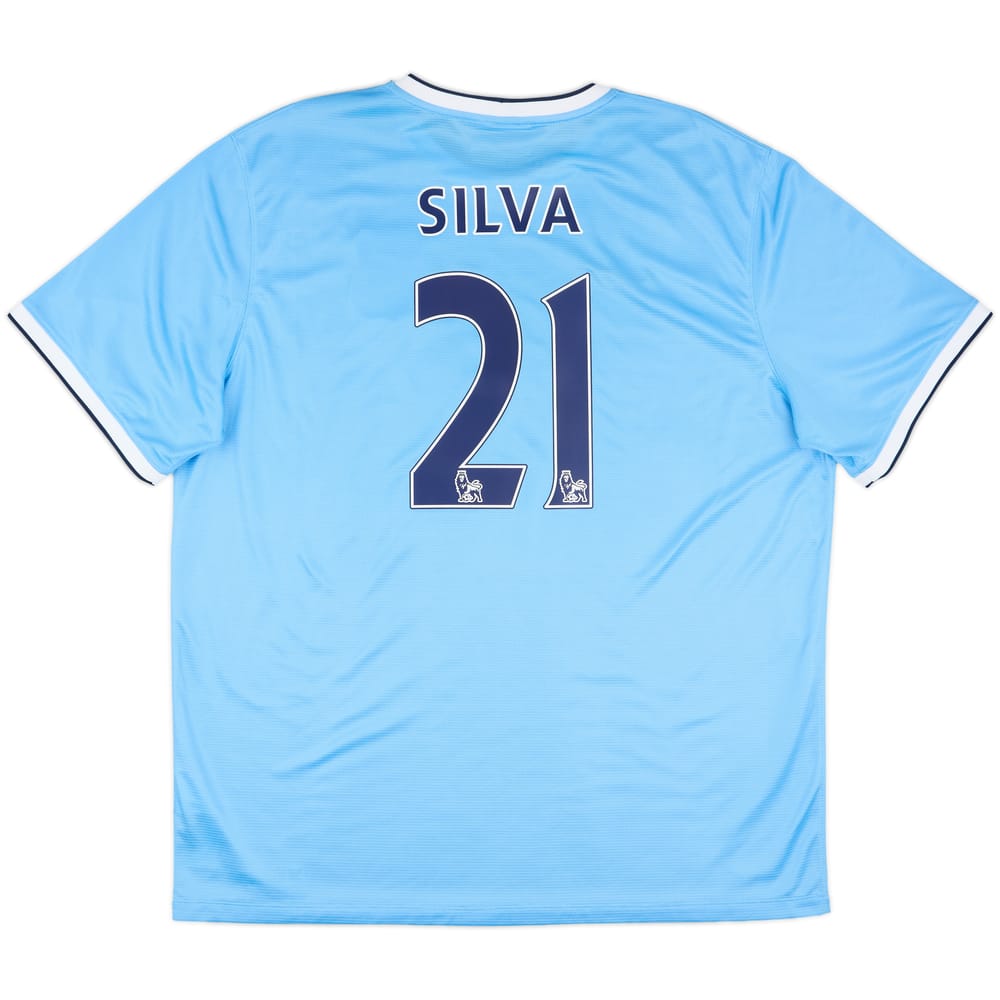 2013-14 Manchester City Home Shirt Silva #21 - 9/10 - (XXL)
