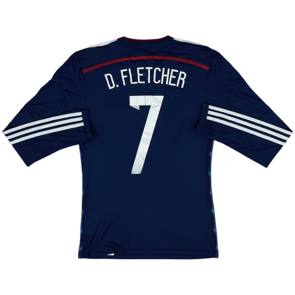 2014-15 Scotland Player Issue Home L/S Shirt D. Fletcher #7 - 5/10 - (S)