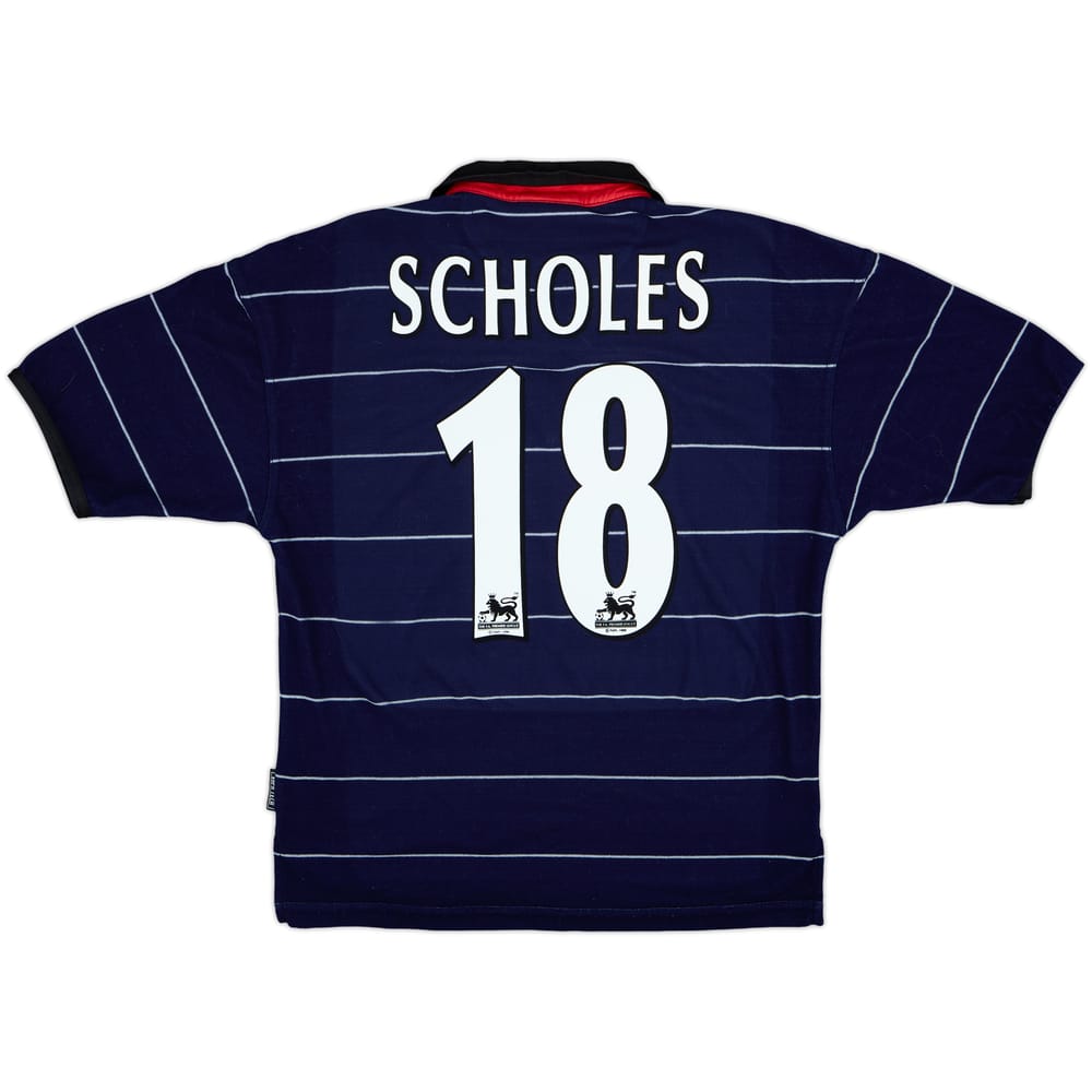 1999-00 Manchester United Away Shirt Scholes #18 - 9/10 - (Y)