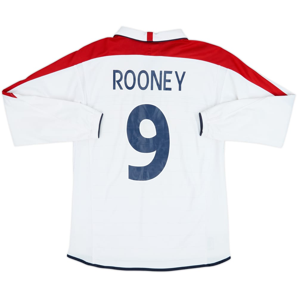 2003-05 England Home L/S Shirt Rooney #9 - 6/10 - (M)