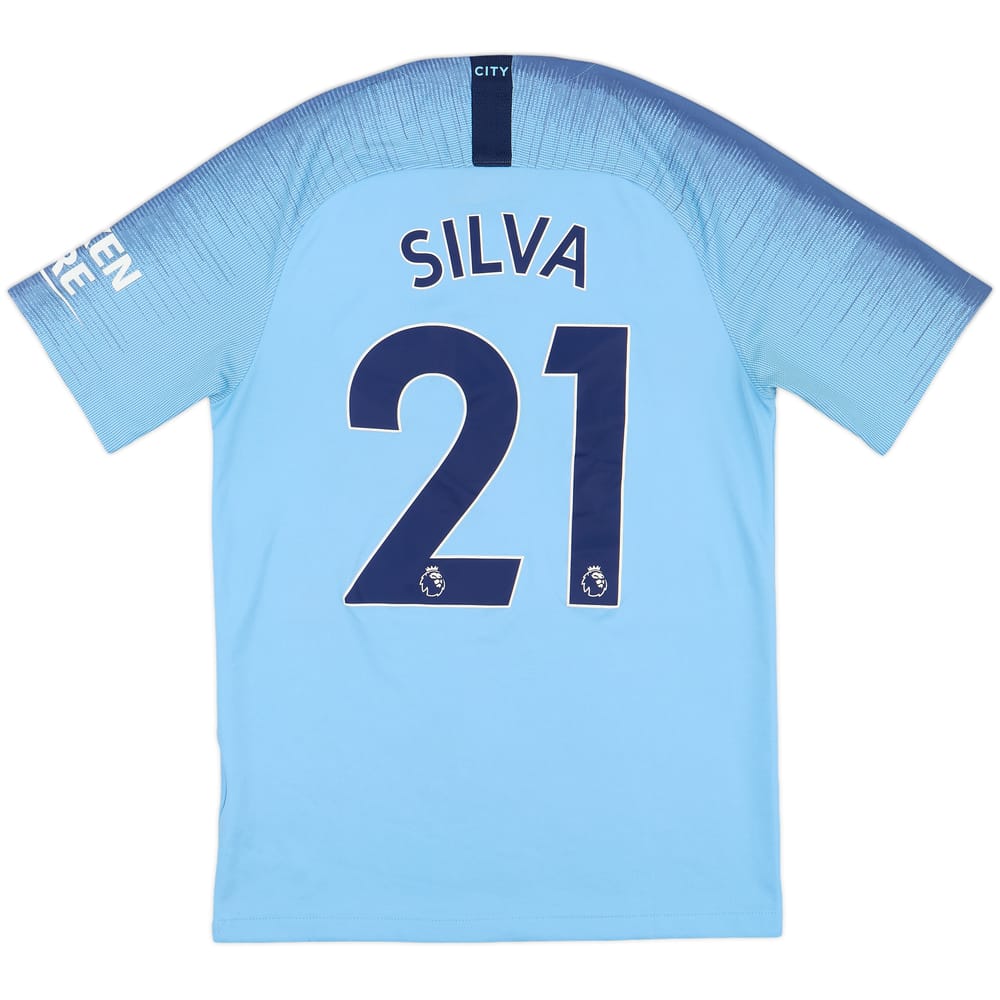 2018-19 Manchester City Home Shirt Silva #21 - 8/10 - (S)