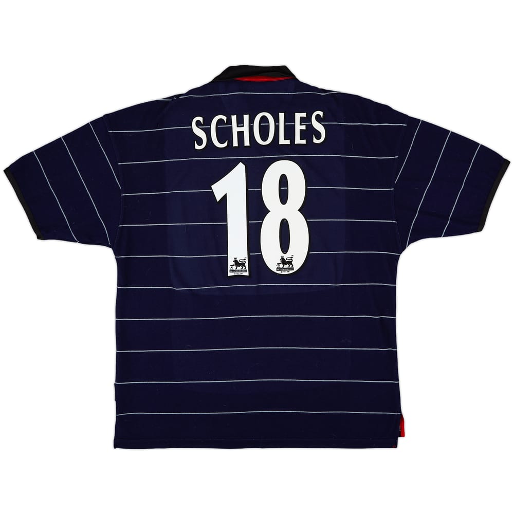 1999-00 Manchester United Away Shirt Scholes #18 - 9/10 - (XL)