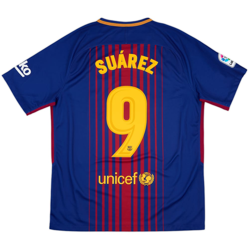 2017-18 Barcelona Home Shirt Suarez #9 - 10/10 - (L)