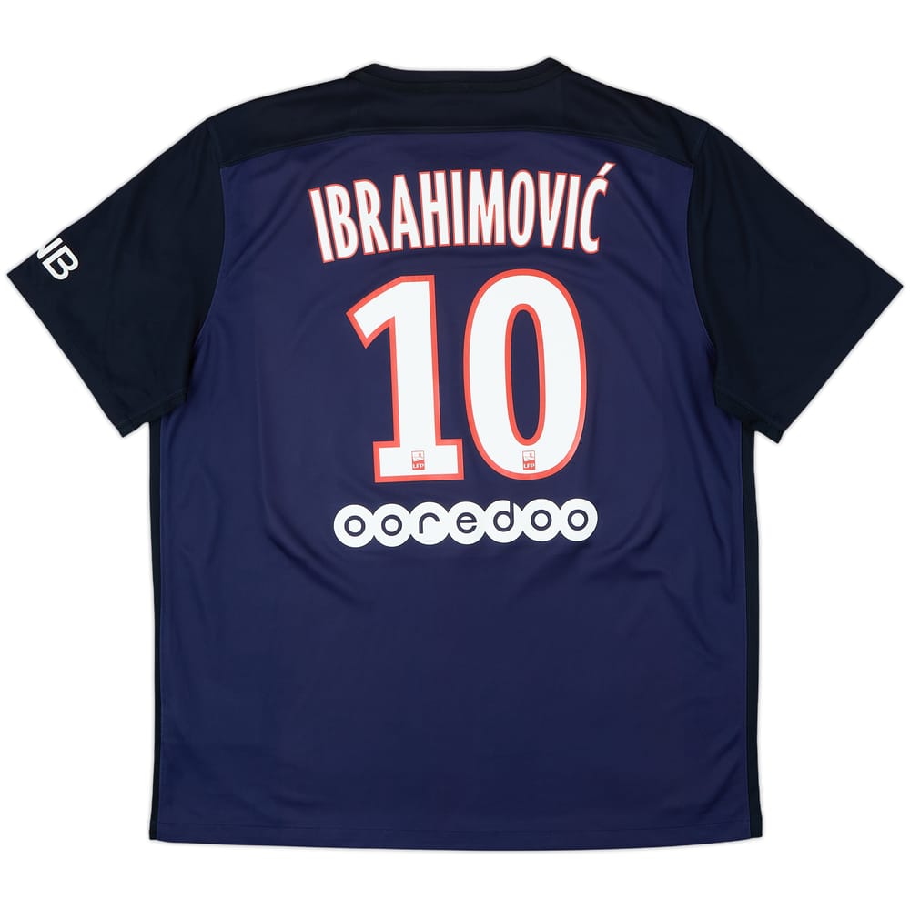 2015-16 Paris Saint-Germain Home Shirt Ibrahimovic #10 - 9/10 - (XL)