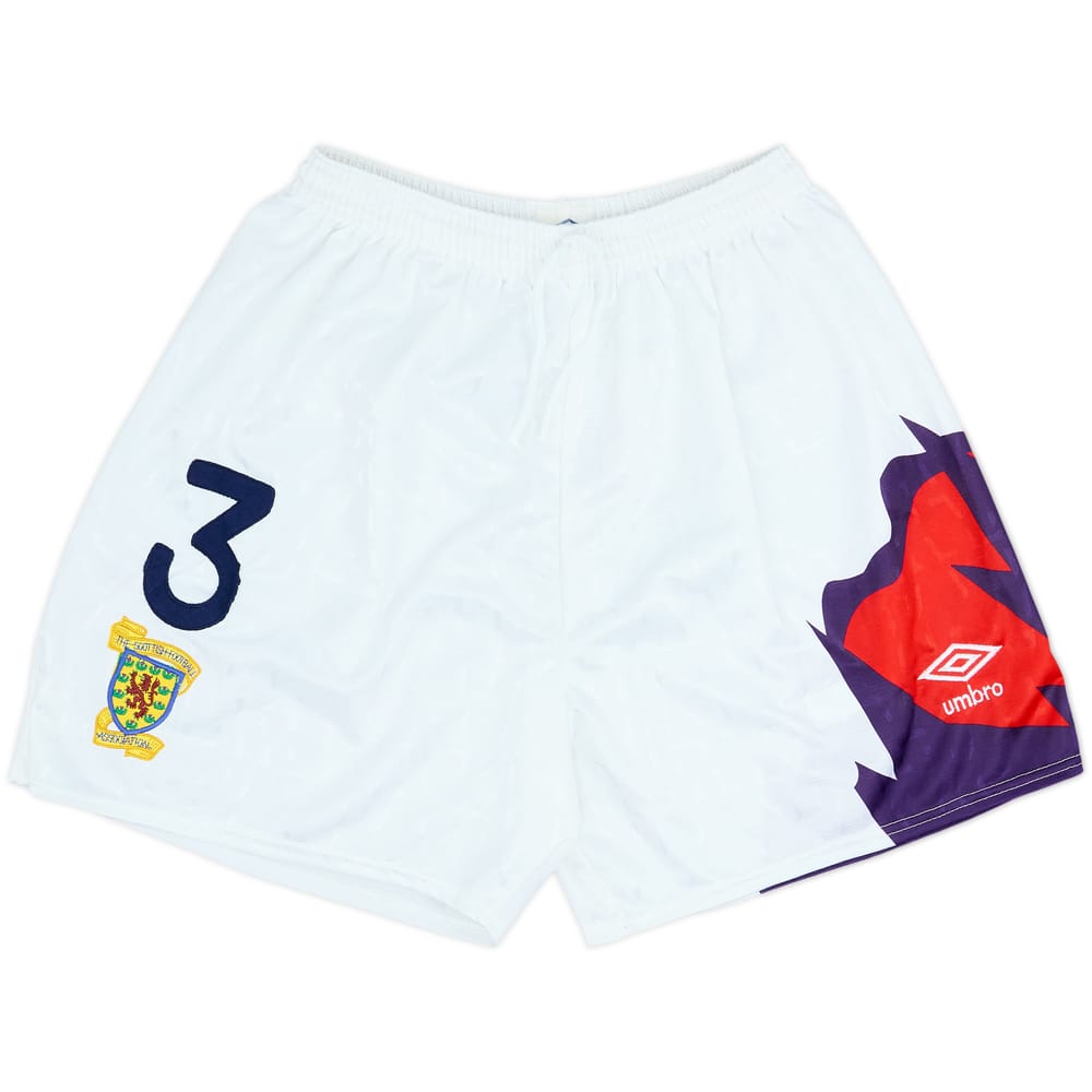 1991-93 Scotland Shorts de visitante versión jugador #3 - 8/10 - (S)