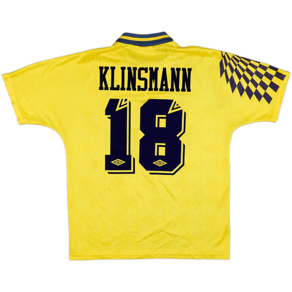 1991-95 Tottenham Away Shirt Klinsmann #18 - 8/10 - (L)