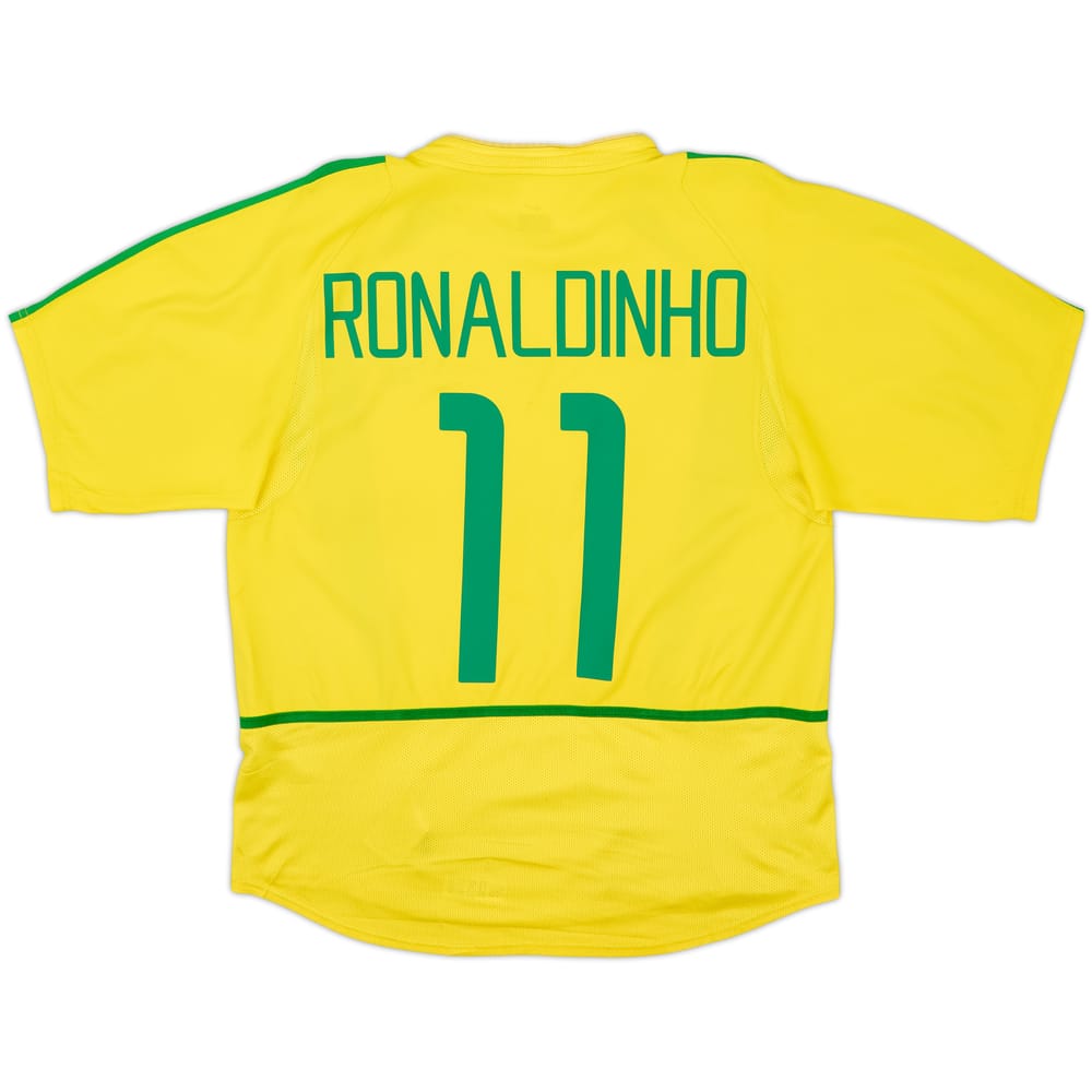 2002-04 Brazil Home Shirt Ronaldinho #11 - 5/10 - (M)