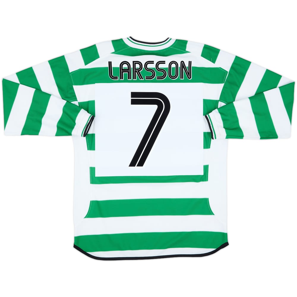 2001-03 Celtic Home L/S Shirt Larsson #7 - 8/10 - (M)