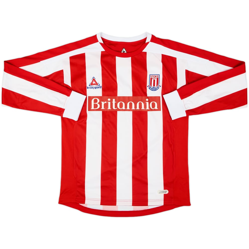 2007-08 Stoke City Home L/S Shirt - 8/10 - (S)