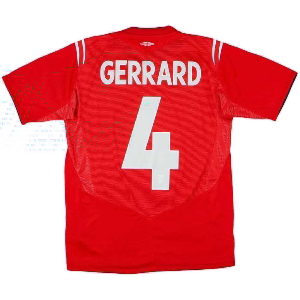 2004-06 England Away Shirt Gerrard #4 - 9/10 - (XL.Boys)