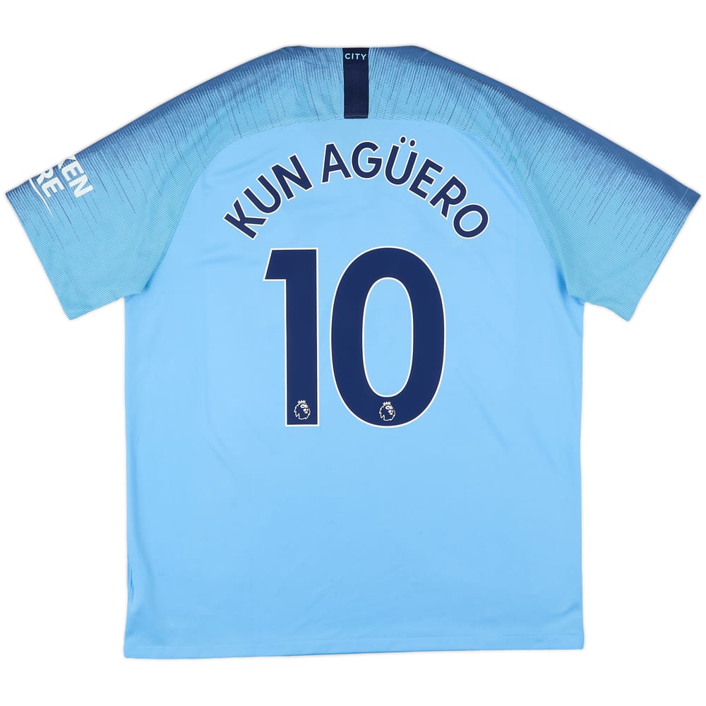 2018-19 Manchester City Home Shirt Kun Aguero #10 - 8/10 - (XL)
