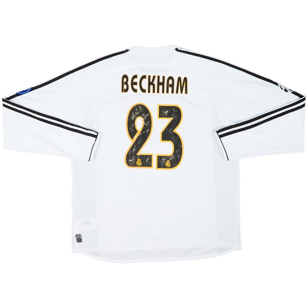 2003-04 Real Madrid Home L/S Shirt Beckham #23 - 6/10 - (L)
