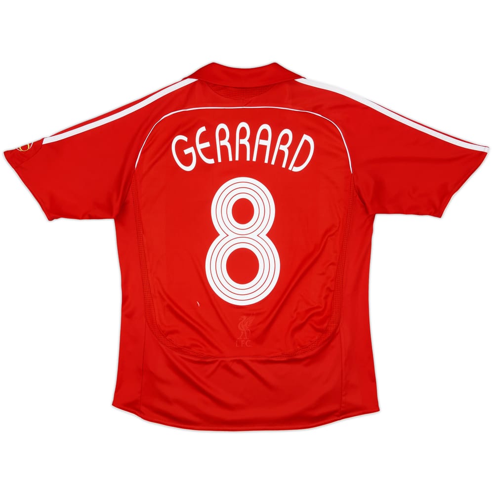 2006-08 Liverpool Home Shirt Gerrard #8 - 7/10 - (XL.Boys)