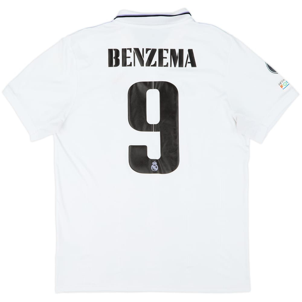 2022-23 Real Madrid Home Shirt Benzema #9 - 8/10 - (L)