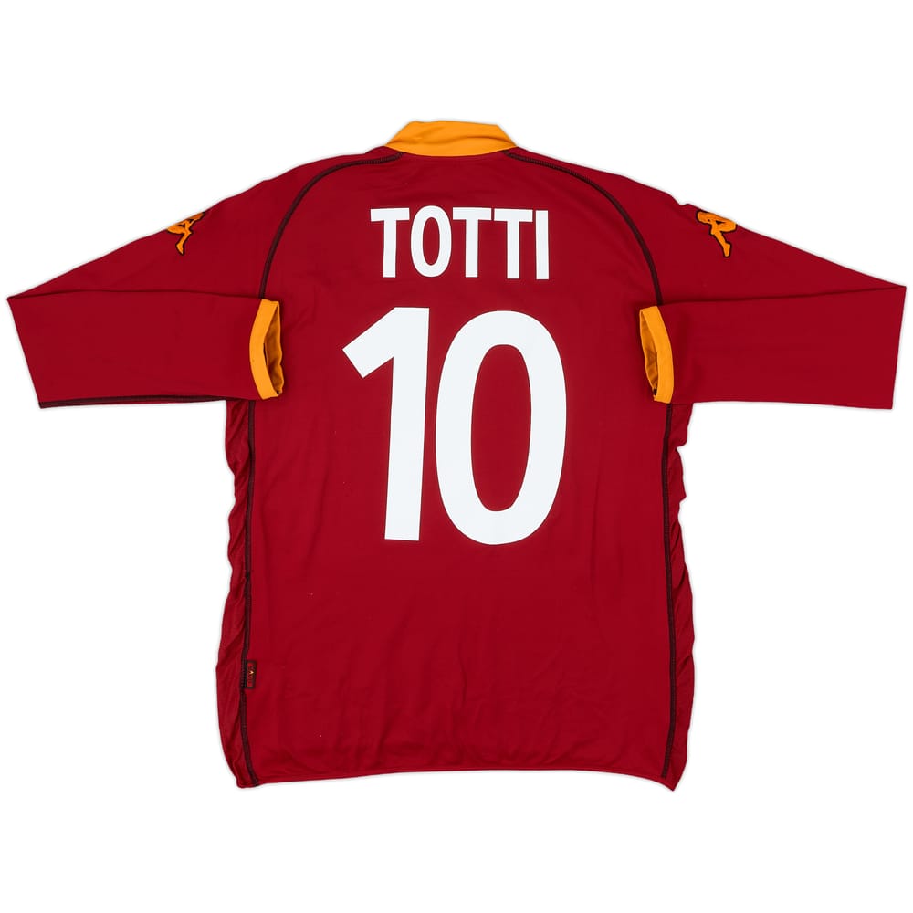 2002-03 Roma Home L/S Shirt Totti #10 - 7/10 - (L)