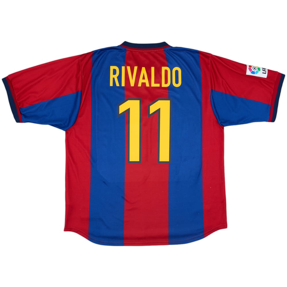 1998-00 Barcelona Home Shirt Rivaldo #11 - 8/10 - (XL)