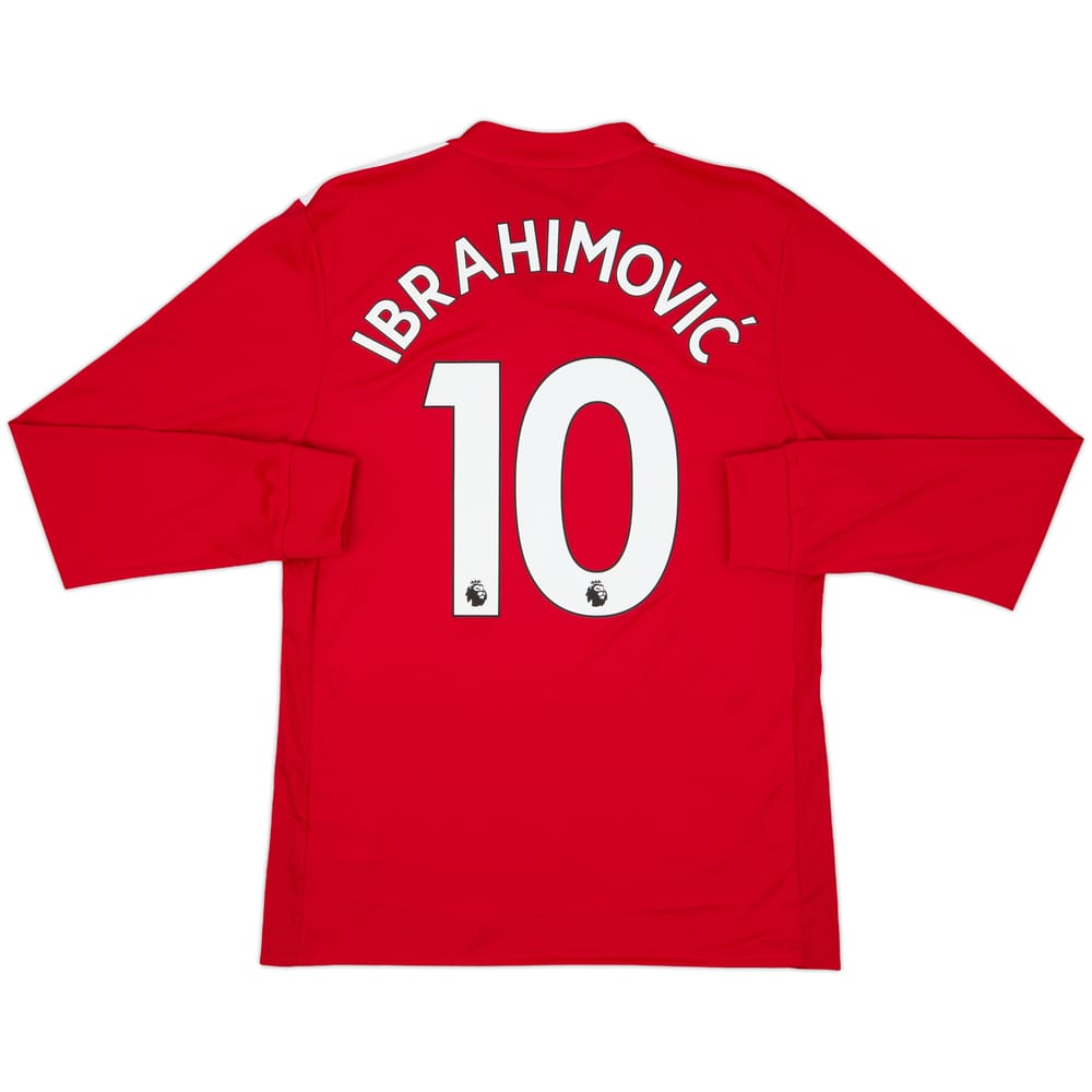 2017-18 Manchester United Home L/S Shirt Ibrahimovic #10 (M)