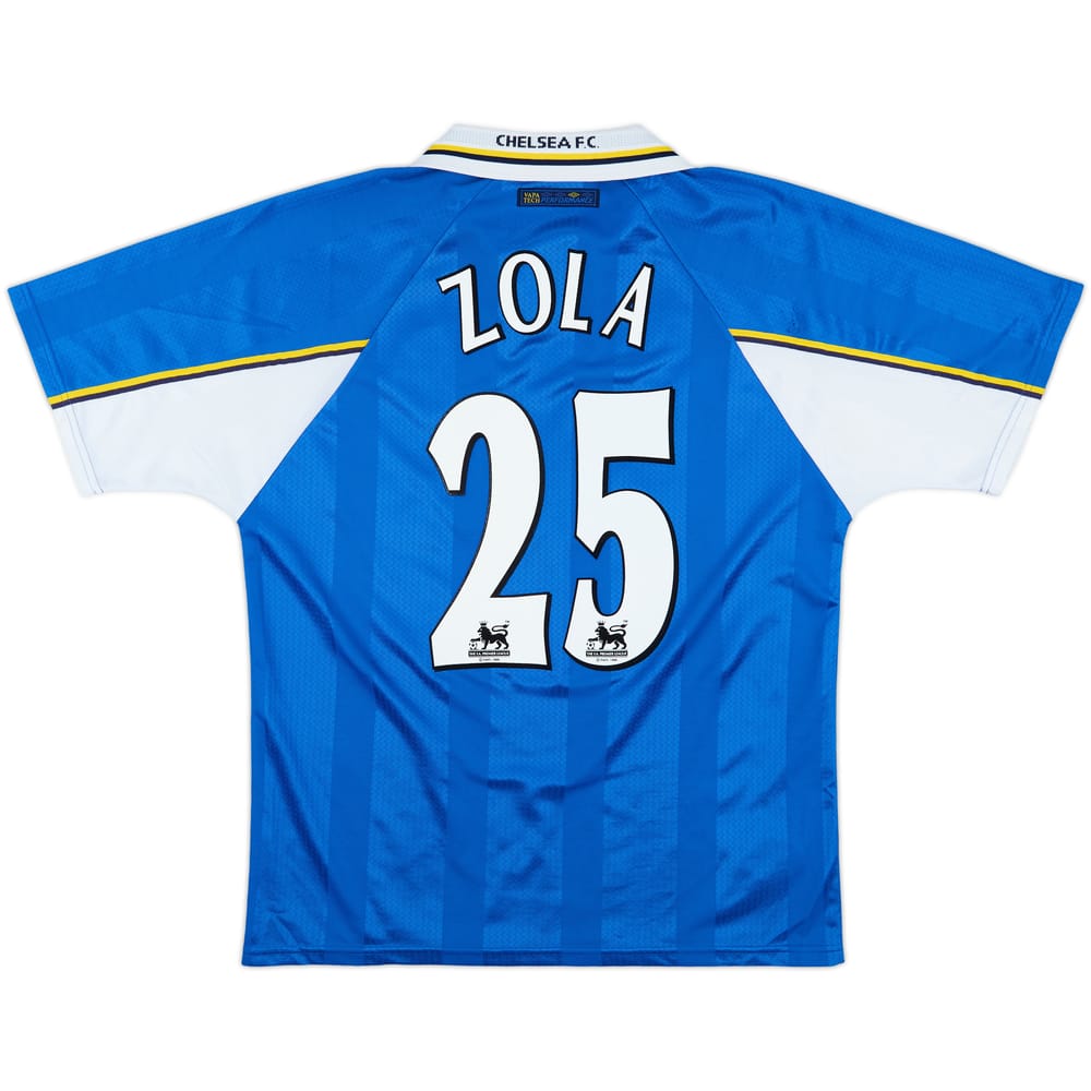 1997-99 Chelsea Home Shirt Zola #25 - 6/10 - (L)