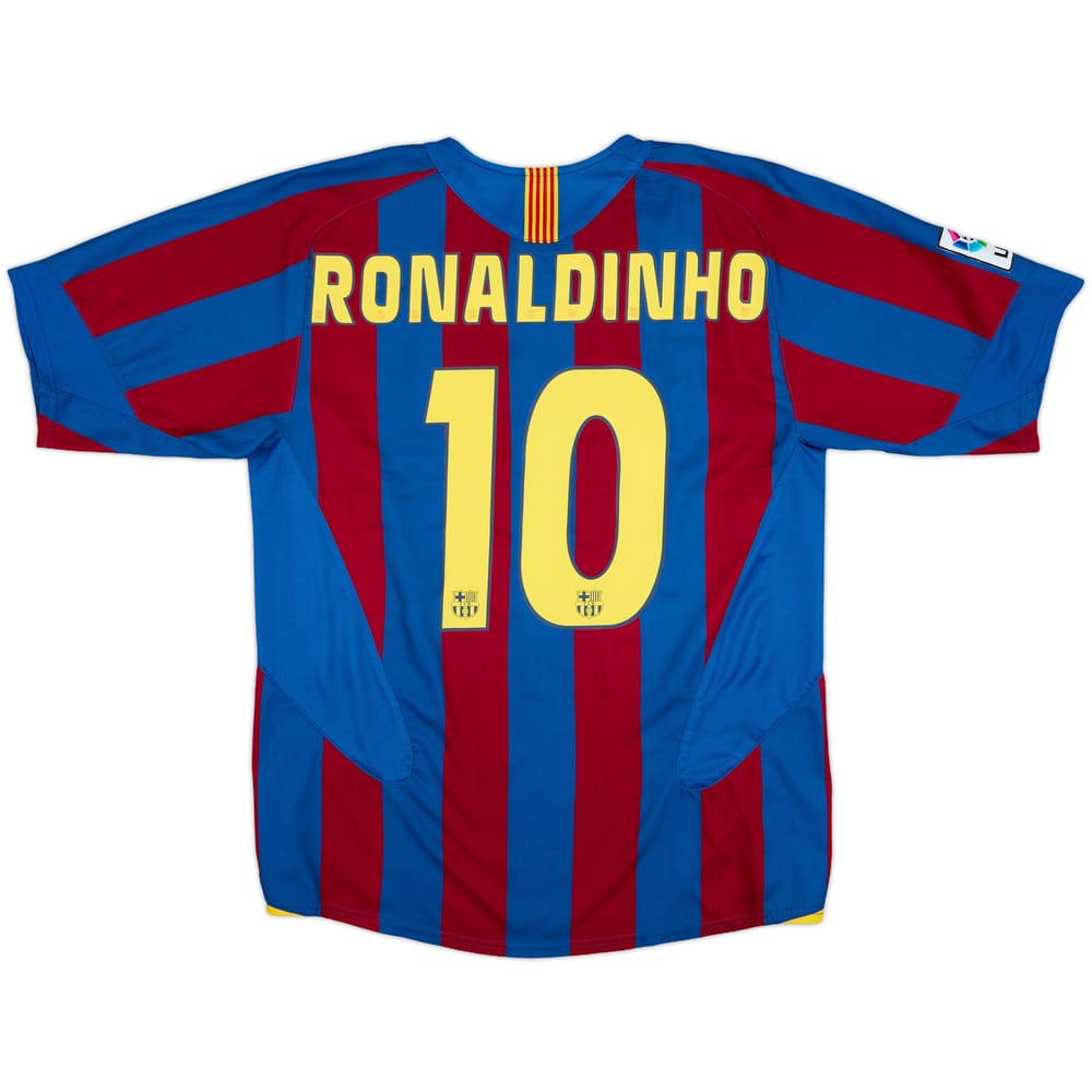2005-06 Barcelona Home Shirt Ronaldinho #10 - 8/10 - (L)