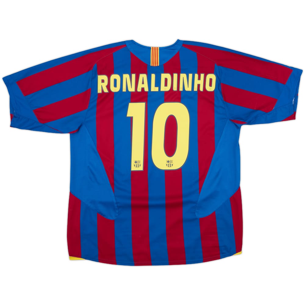 2005-06 Barcelona Home Shirt Ronaldinho #10 - 9/10 - (XL)