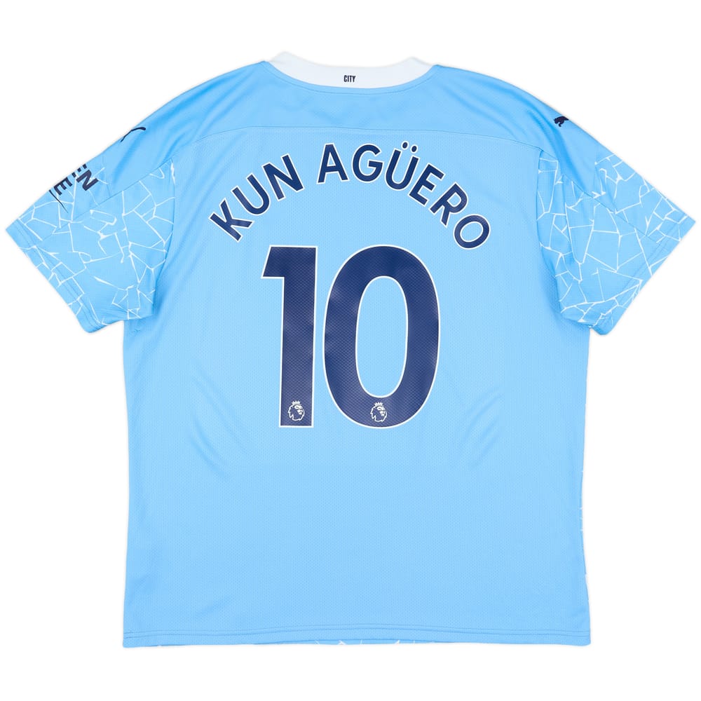 2020-21 Manchester City Home Shirt Kun Aguero #10 - 8/10 - (XL)