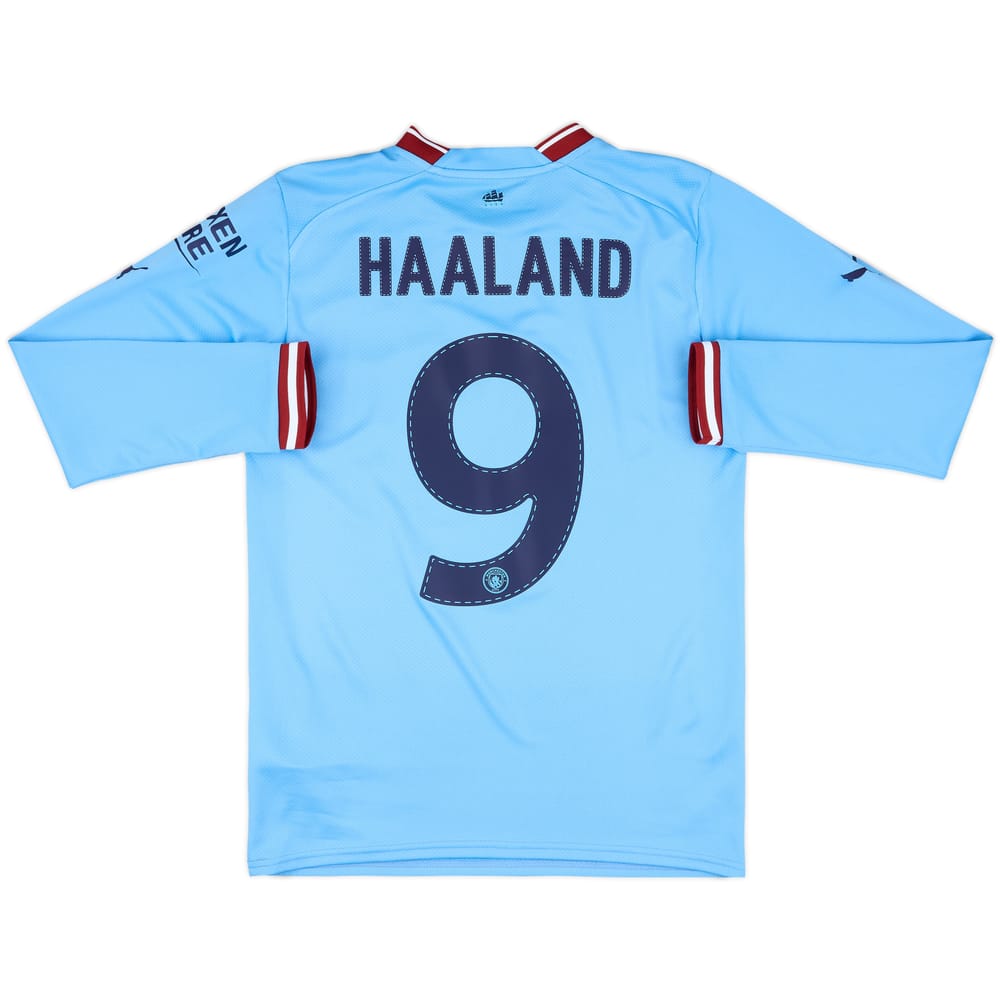 2022-23 Manchester City Home L/S Shirt Haaland #9 - 10/10 - (S)