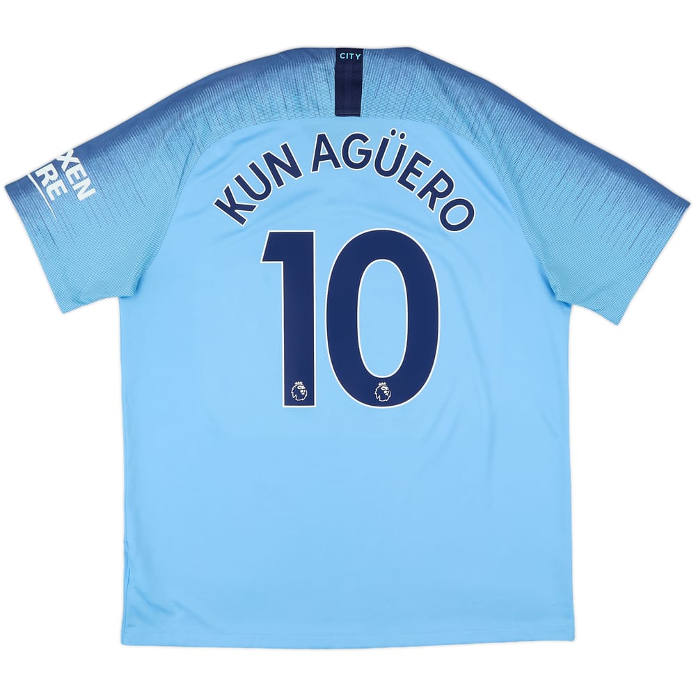 2018-19 Manchester City Home Shirt Kun Aguero #10 - 7/10 - (XL)