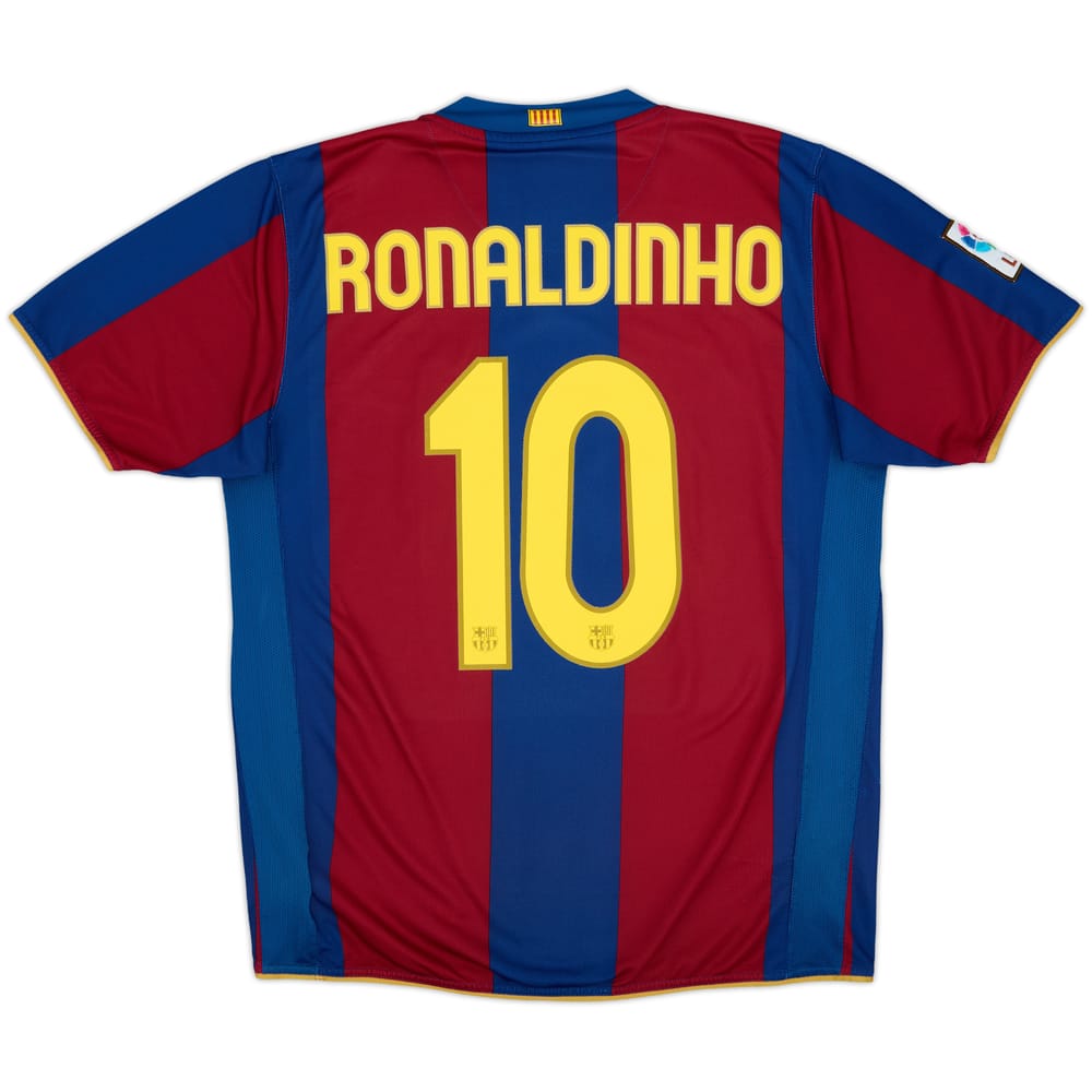2007-08 Barcelona Home Shirt Ronaldinho #10 - 6/10 - (L)