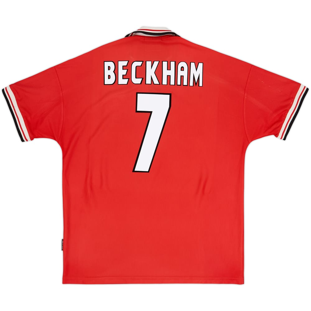 1998-00 Manchester United Home Shirt Beckham #7 - 6/10 - (XL)