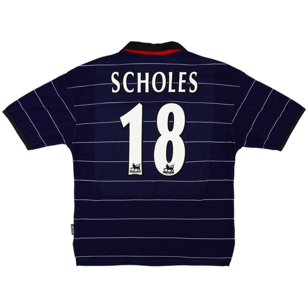 1999-00 Manchester United Away Shirt Scholes #18 - 8/10 - (M)