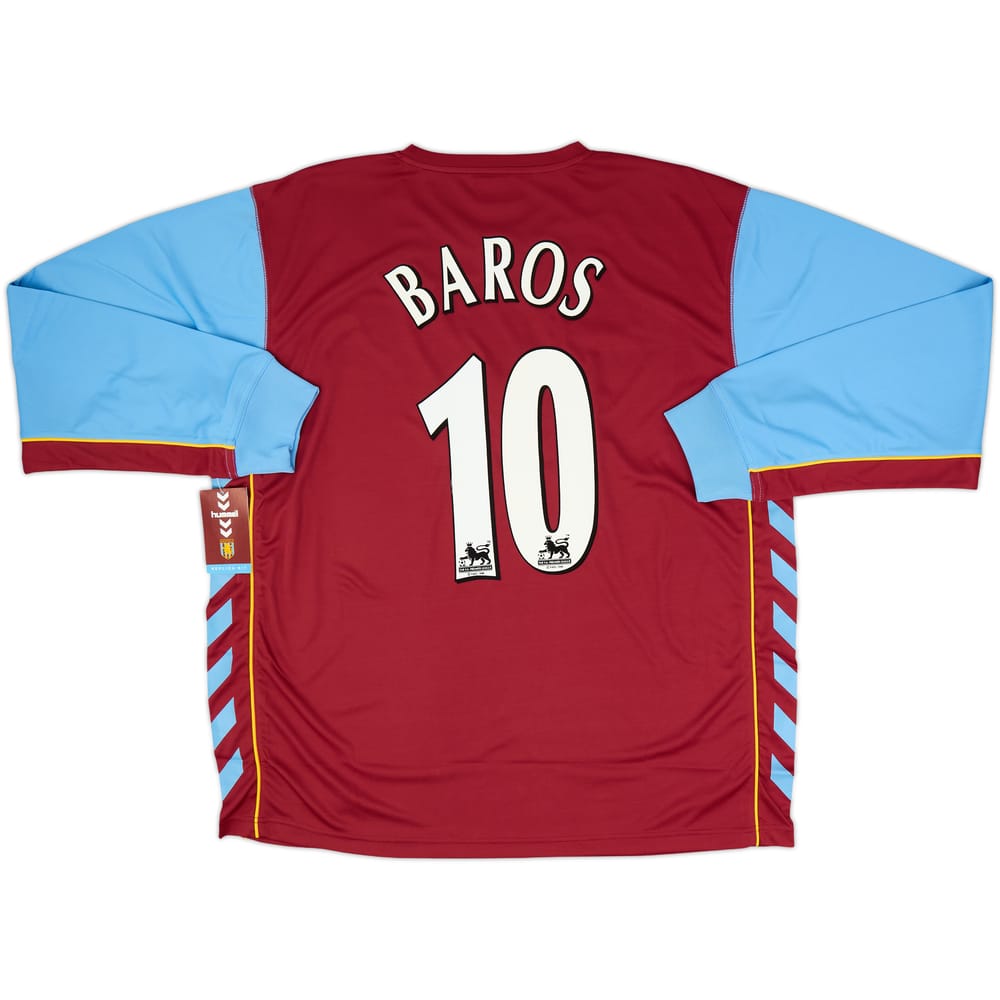 2005-06 Aston Villa Home L/S Shirt Baros #10 (XL)