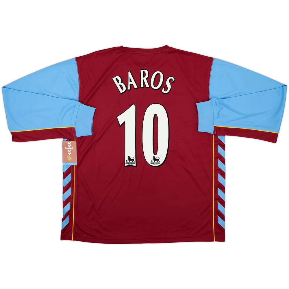 2005-06 Aston Villa Home L/S Shirt Baros #10 (XL)
