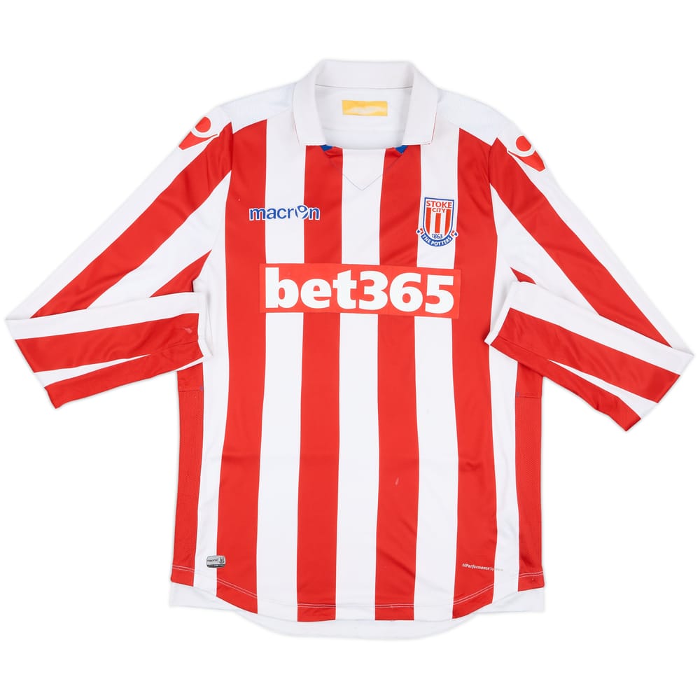 2016-17 Stoke City Home L/S Shirt Crouch #25 - 6/10 - (L)