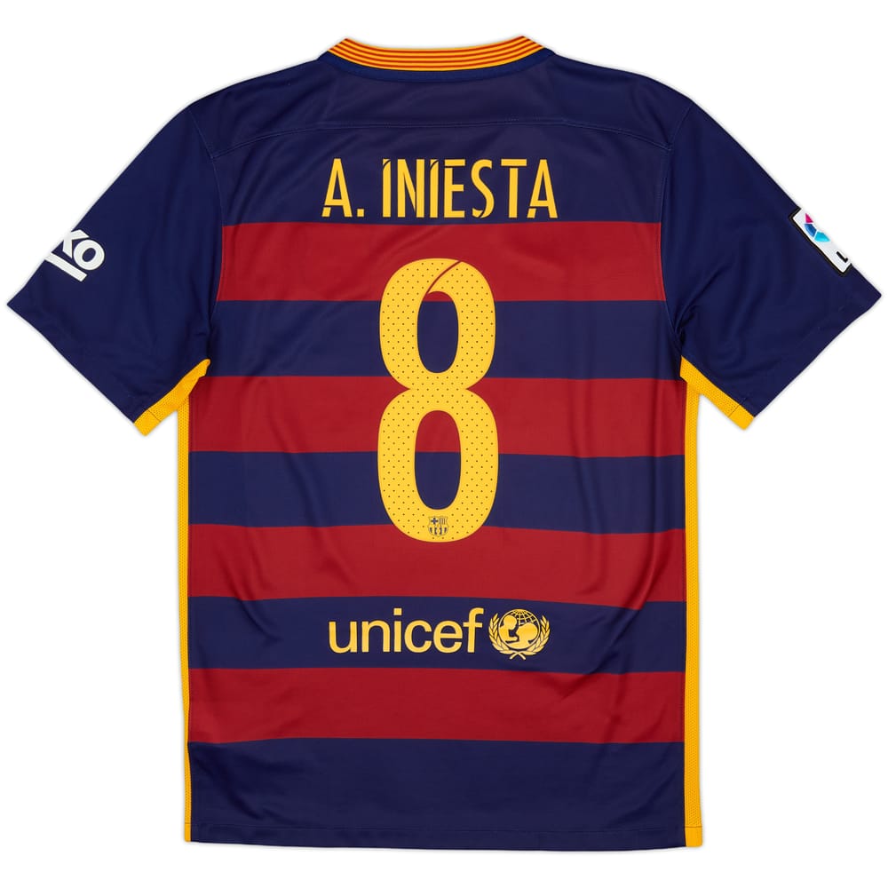 2015-16 Barcelona Home Shirt A.Iniesta #8 - 6/10 - (S)