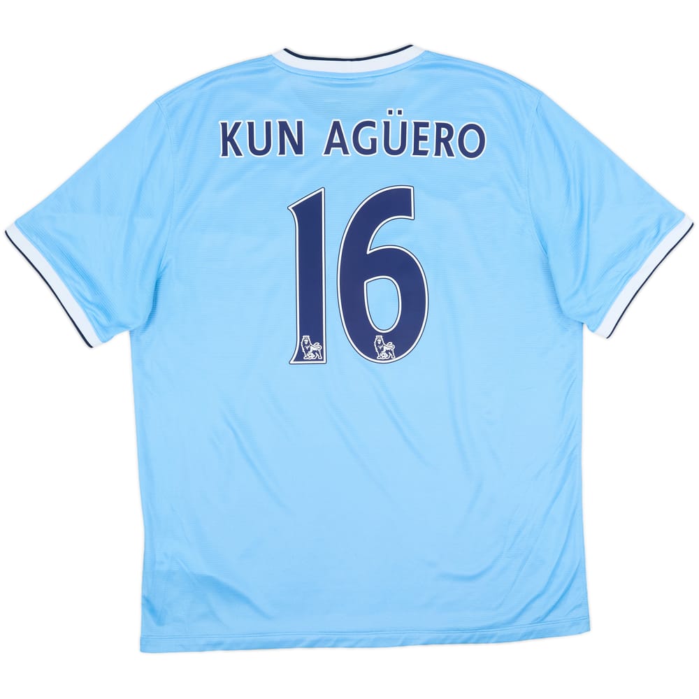 2013-14 Manchester City Home Shirt Kun Aguero #16 - 7/10 - (XL)
