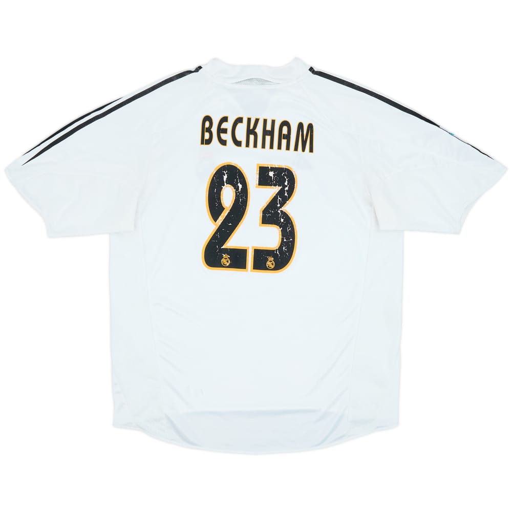 2004-05 Real Madrid Home Shirt Beckham #23 - 3/10 - (XL)