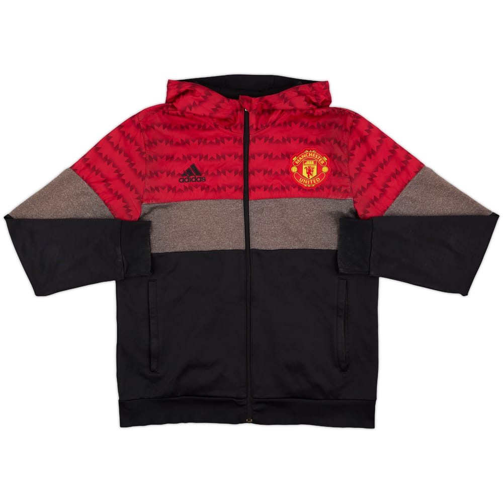 2015-16 Manchester United adidas Hooded Track Jacket - 8/10 - (M)