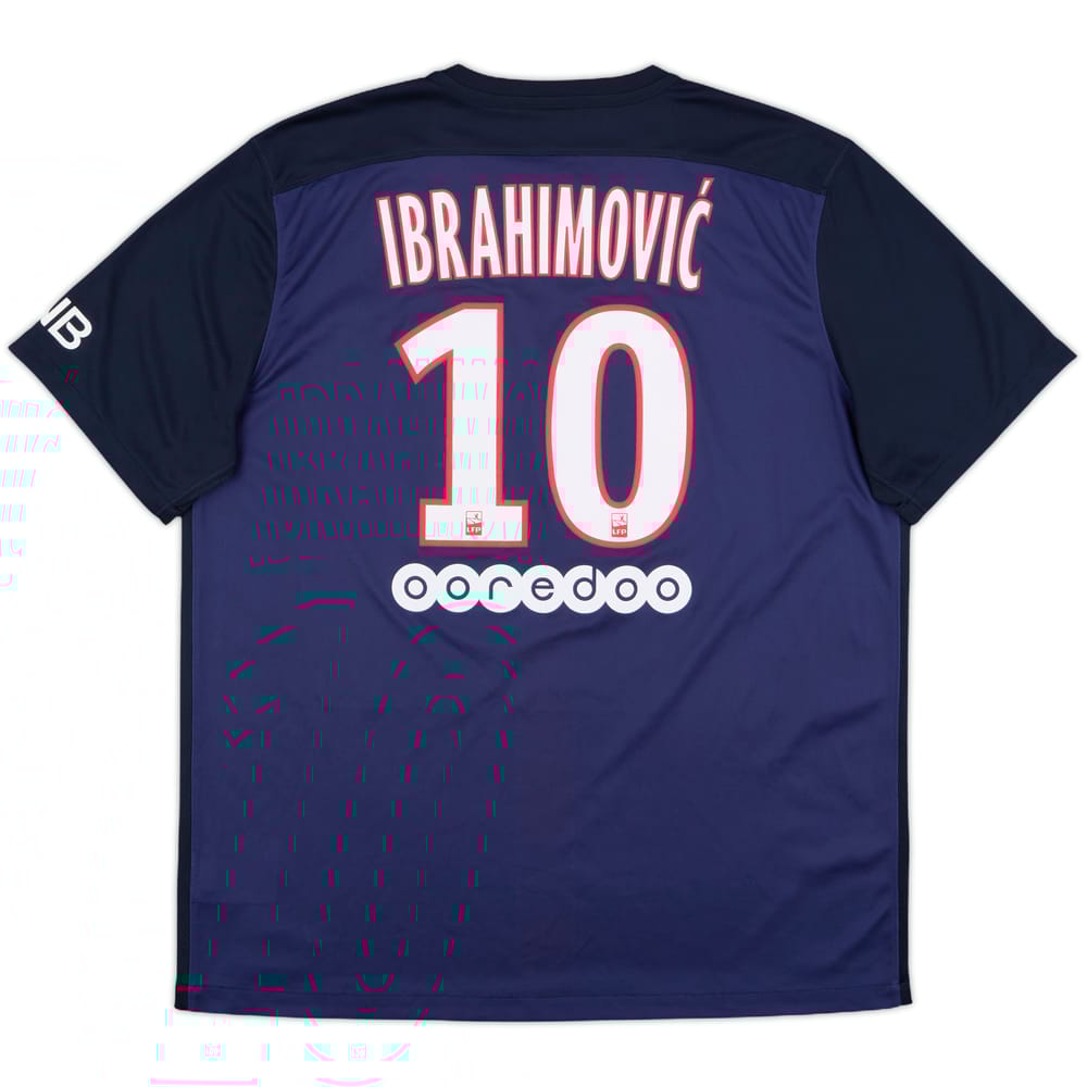 2015-16 Paris Saint-Germain Home Shirt Ibrahimovic #10 - 8/10 - (XL)