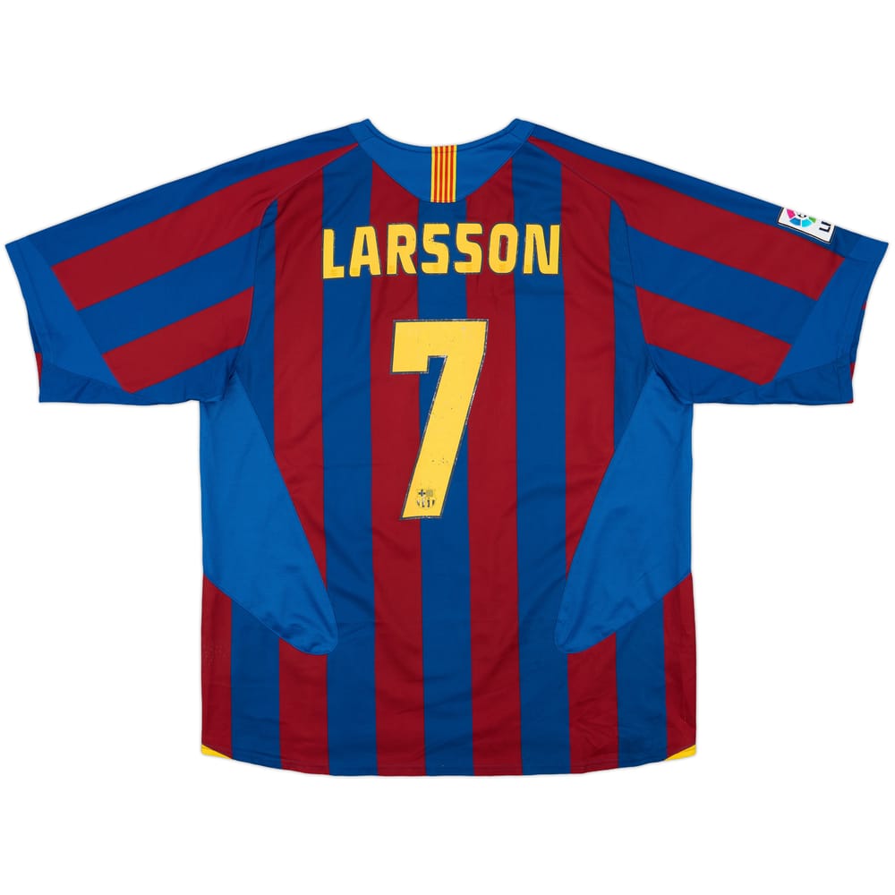 2005-06 Barcelona Home Shirt Larsson #7 - 6/10 - (XL)