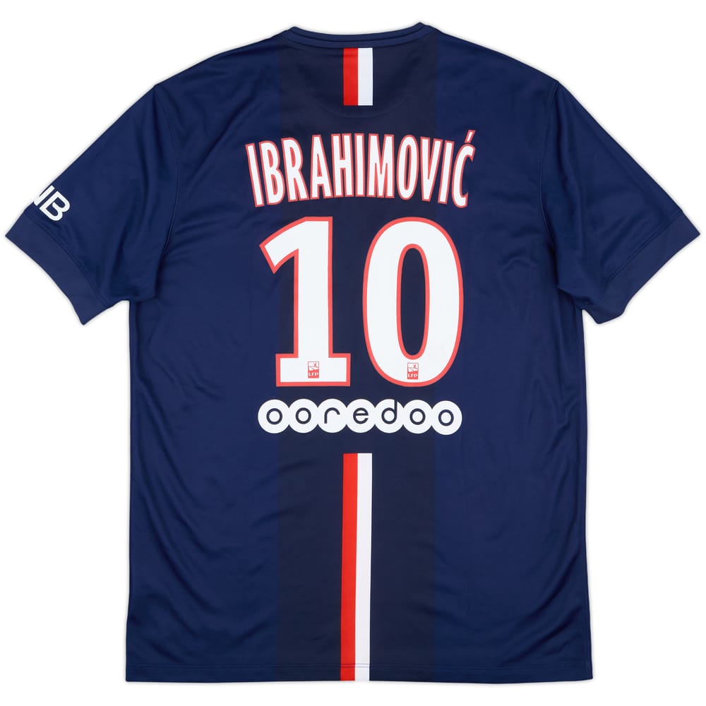 2014-15 Paris Saint-Germain Home Shirt Ibrahimovic #10 - 8/10 - (L)