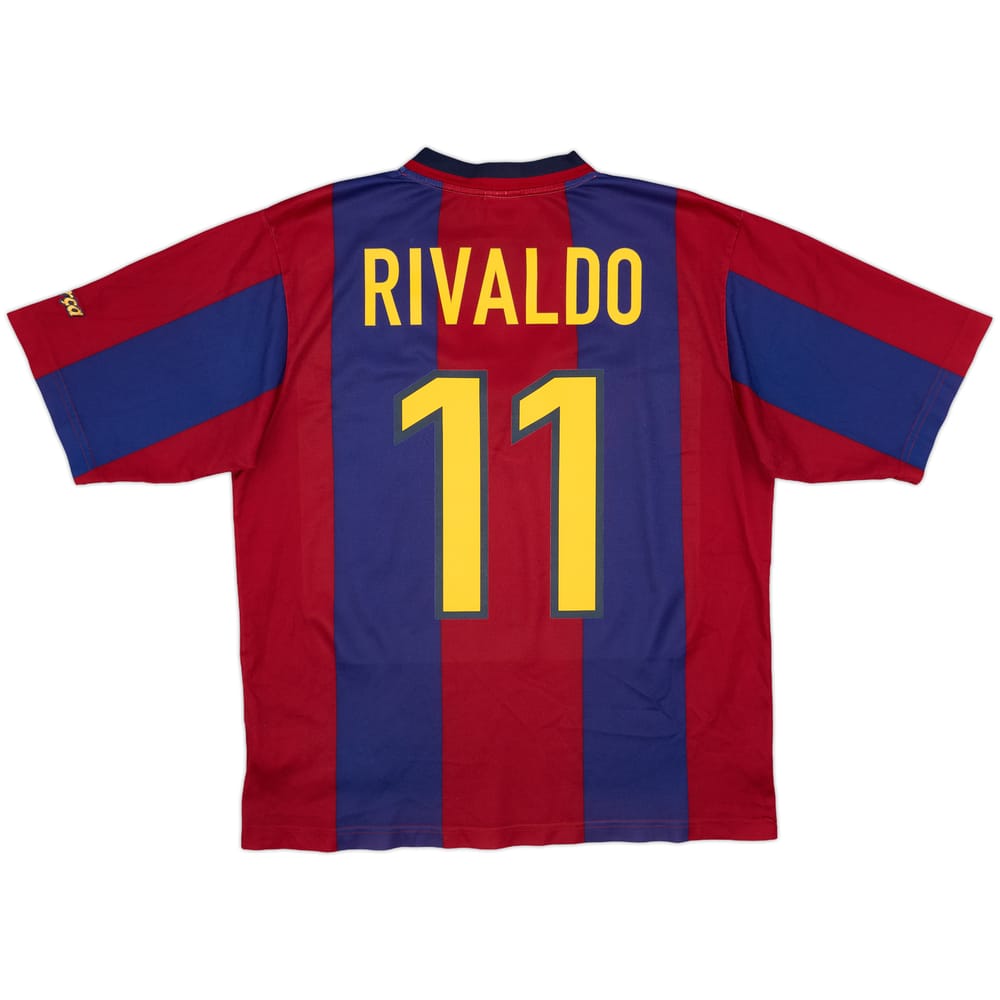 1998-00 Barcelona Basic Home Shirt Rivaldo #11 - 6/10 - (M)