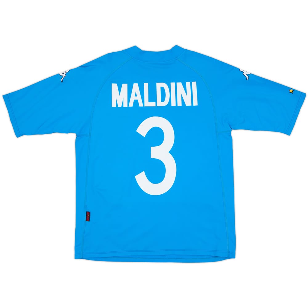 2002 Italy Basic Home Shirt Maldini #3 - 9/10 - (L)