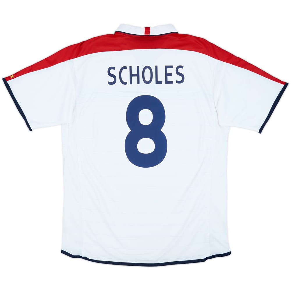2003-05 England Home Shirt Scholes #8 - 7/10 - (XL)