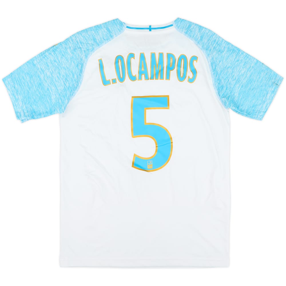 2018-19 Olympique Marseille Home Shirt L.Ocampos #5 - 8/10 - (S)