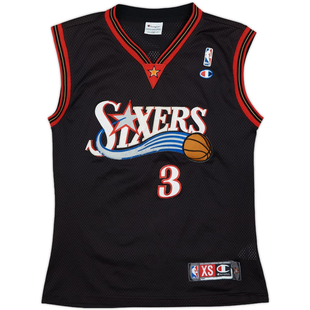 2000-06 Philadelphia 76ers Iverson #3 Champion Authentic Away Jersey - 5/10 - (XS)
