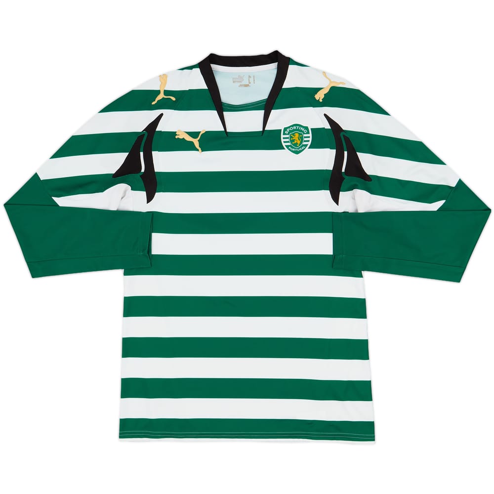 2007-08 Sporting CP Home L/S Shirt - 8/10 - (M)