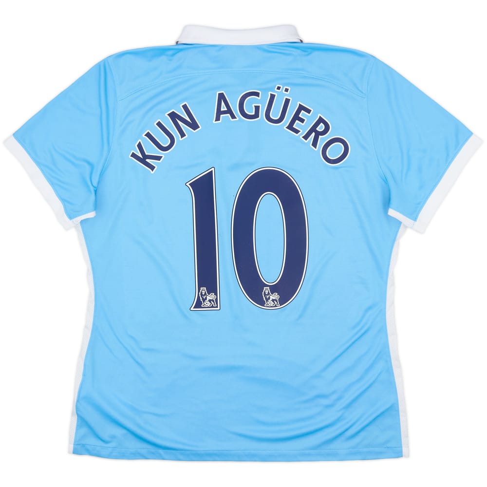 2015-16 Manchester City Home Shirt Kun Aguero #10 - 8/10 - (Women's XL)