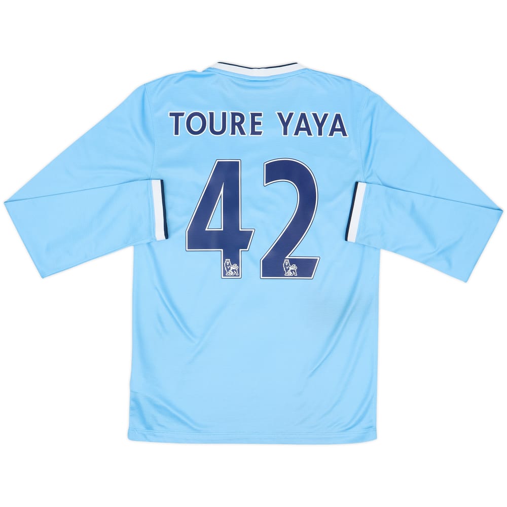 2013-14 Manchester City Home L/S Shirt Toure Yaya #42 - 8/10 - (S)